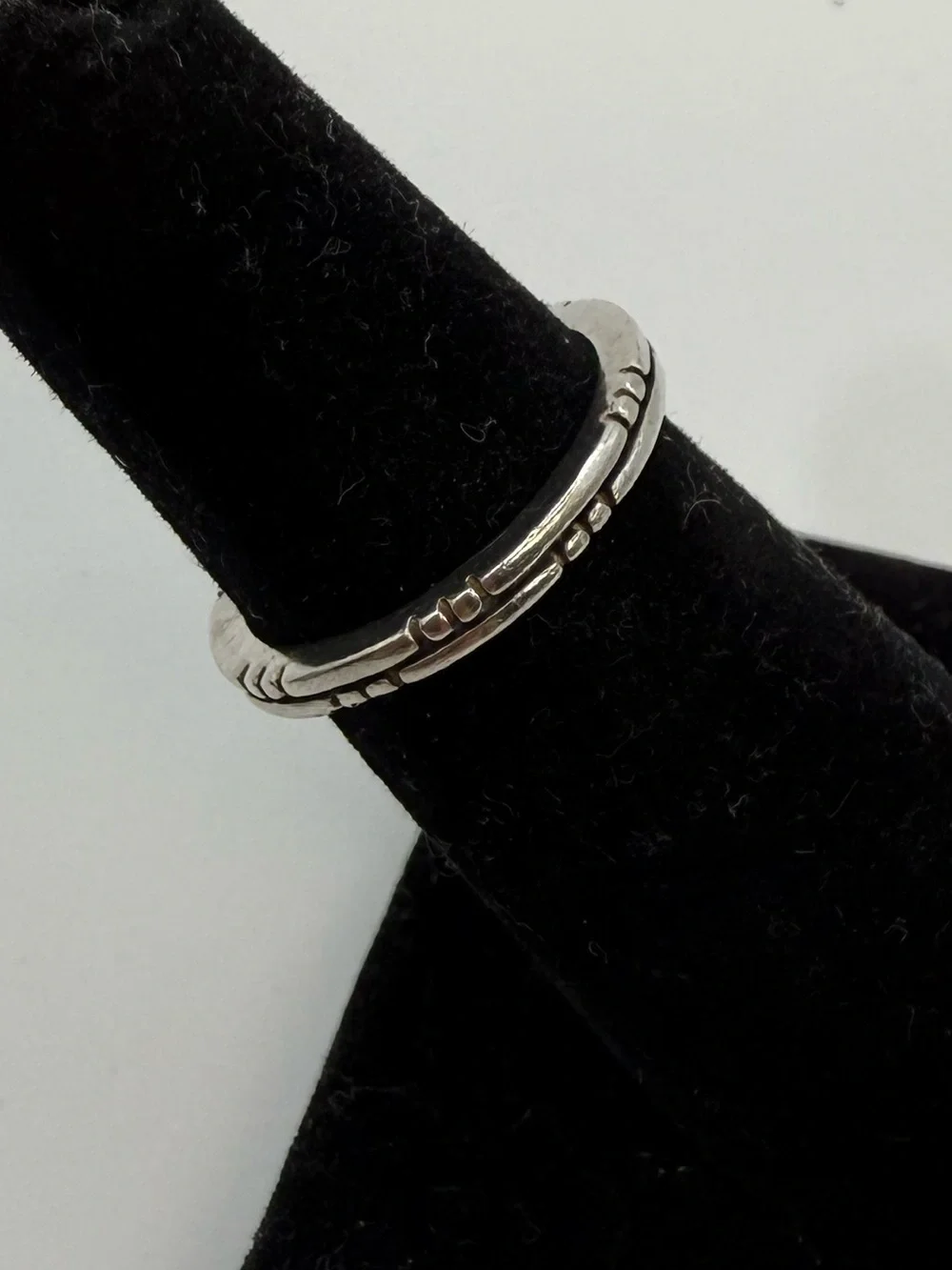 925 Sterling Silver Textured Stacking Band Ring Size 4.5 TMA Thailand